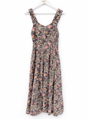 Regarde Floral Midi Dress Vintage Size Medium Buttons Shabby Chic Cottage